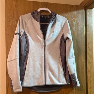 Gray Full-Zip Green Bay Packers Hooded Jacket with Dark Gray Panels